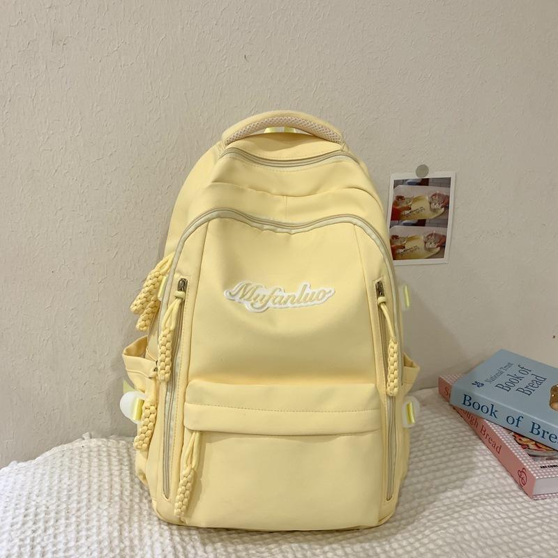 

School bag female college student junior high school student high school student backpack large capacity 2025 new high value small fresh backpack