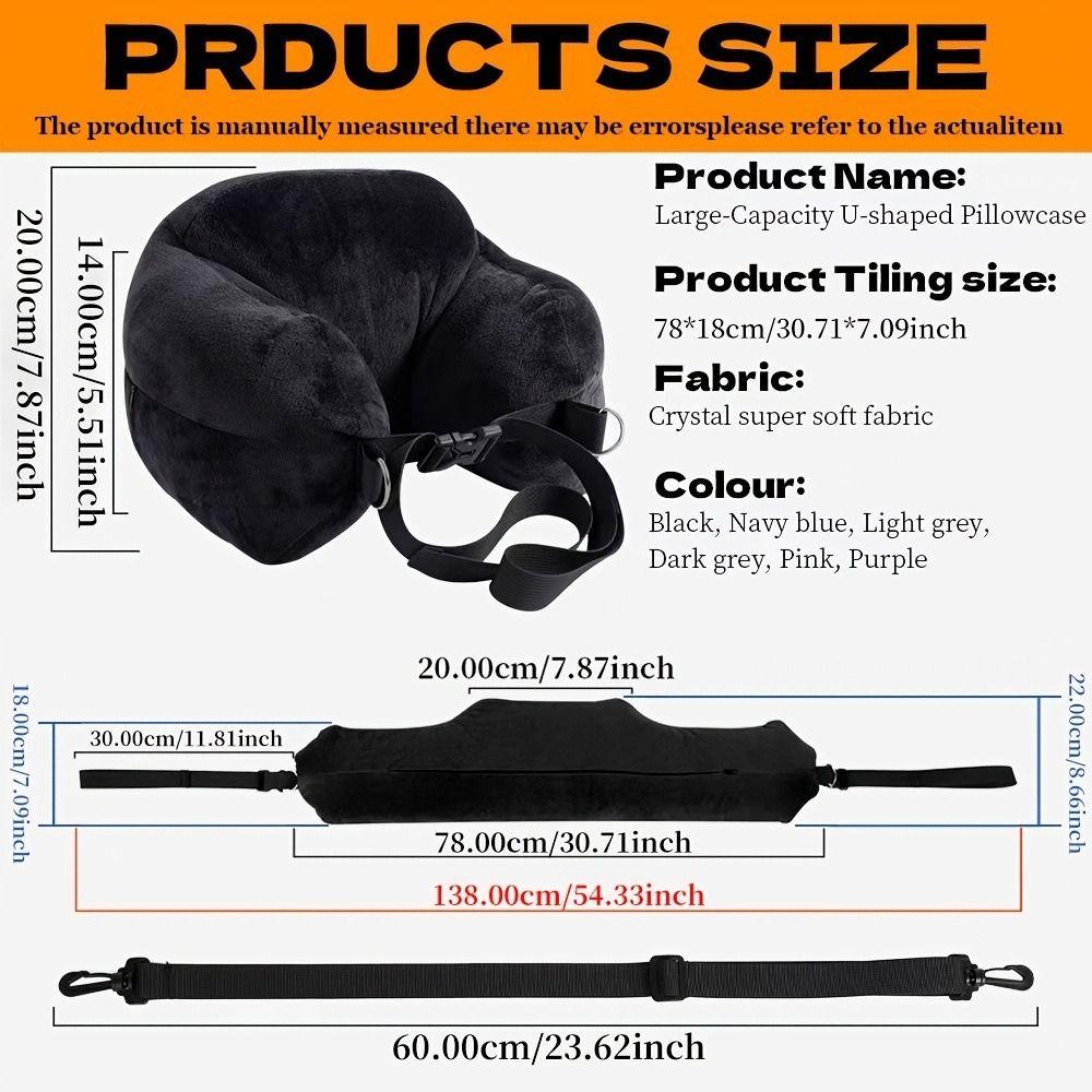 Adjustable Fillable Neck Pillow Washable Self-filling Neck Pillow Cover Plane Trips
