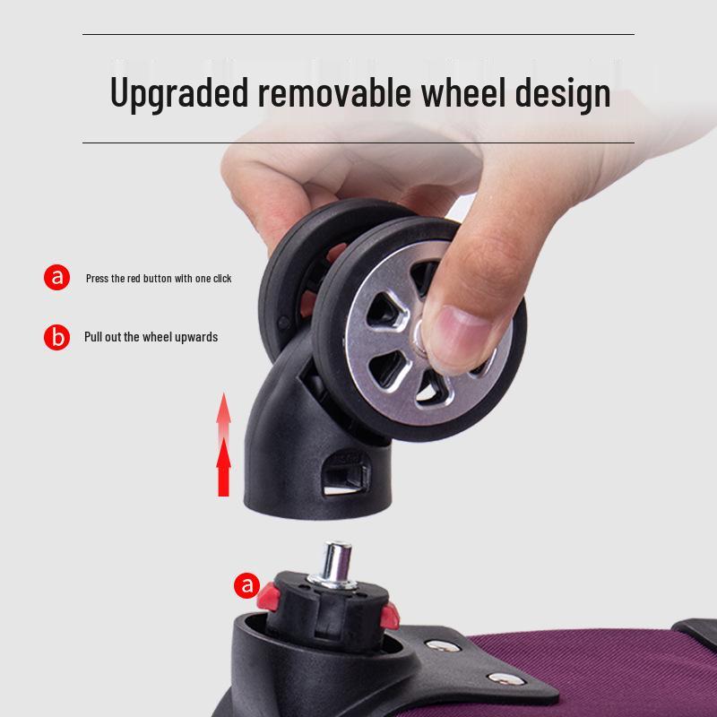 20-Inch Oxford Cloth Trolley Case with Universal Wheels, Leather Suitcase, Password Lock, Carry-On Luggage for Men and Women