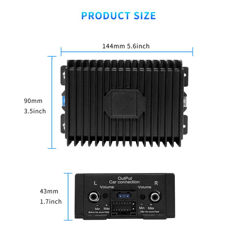 4-Channel Car Amplifier 80Wx4 Power Amplifier Class A/B Digital Sound Processor Low Noise High Fidelity for Android Car Player