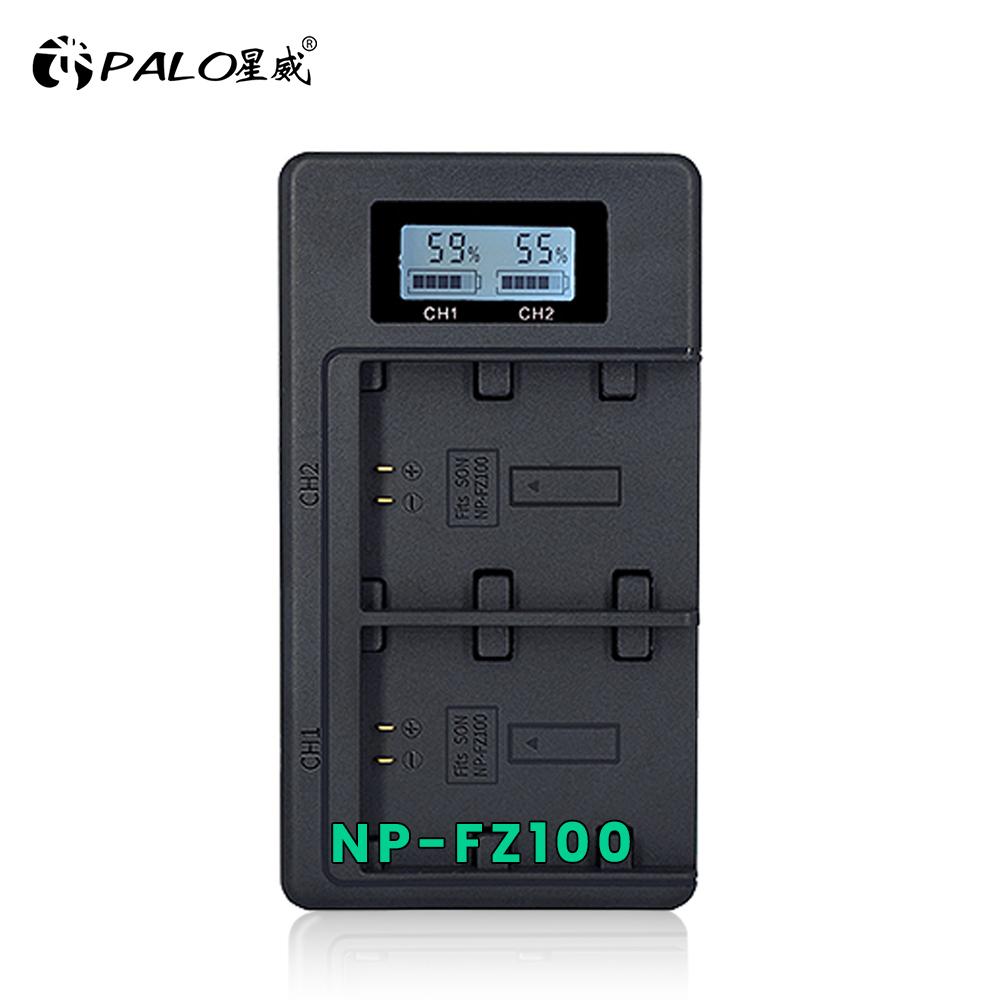 2 Slots Camera Battery Charger LCD Display Battery Charger for Sony NP-FZ100 NP-FW50 NP-FV100 NP-F960 NP-F970 Camera Batteries