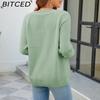 BITCED Autumn/Winter Women's Solid Colour Zip-Up O-Neck Knitted Cardigan