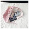 Large Capacity Canvas Tote Bag for Women Polka Dot Student School Commuting Korean Style Literary Shoulder Bag