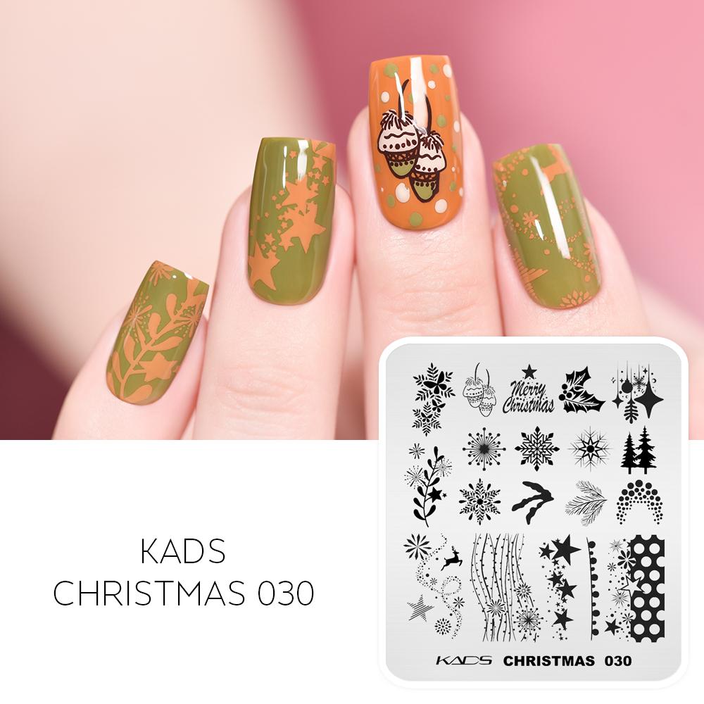 kads Nail Stamping Plates Christmas 030 Nail Art Stencil Plates Print Template for Nails Design