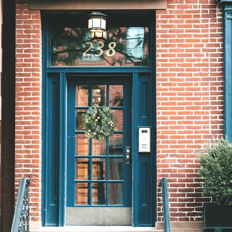 Artificial Eucalyptus Leaves Wreath Simulation Garland With Berries For Wedding Party Front Door