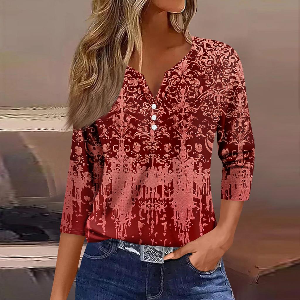 Women's 3/4 Sleeve Shirts Graphic Tees Shirts Casual Basic Tops Pullovers