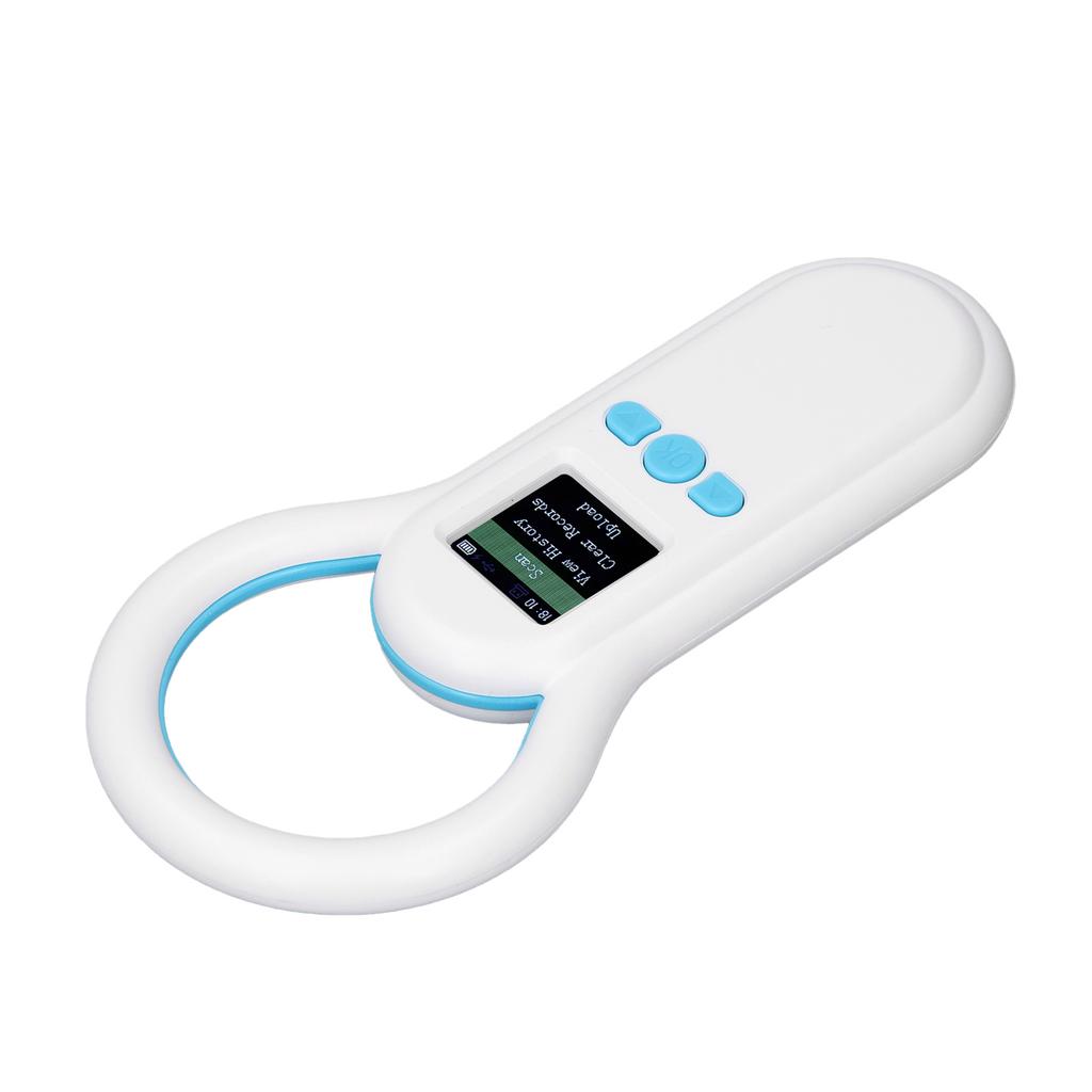 Pet Microchip Scanner 134.2Khz Portable Animal Ear Tag ID Reader 1.44 Inch TFT Display Screen 500 Records Storage