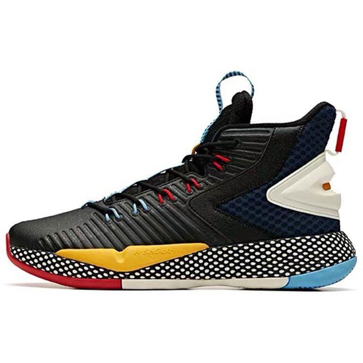 Anta Speed Battle Trendy Non-Slip Wear-Resistant High-Top Basketball Shoes Men Sneakers Black Yellow 11941606-4