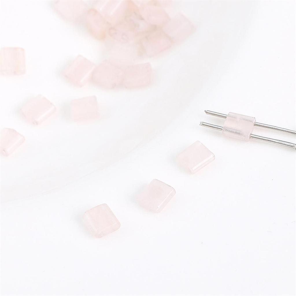 Black Hematite Emperor Stone Square Two-Hole Loose Beads for DIY Jewelry Making