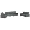 VidaXL Ensemble de canapés 3 pcs gris foncé tissu, canapé, siège de canapé, canapé relax, canapé confort, fauteuil de 3278288