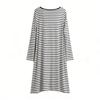 Ladies' Loose And Comfortable Striped Printed Pajamas Home Wear Dresses