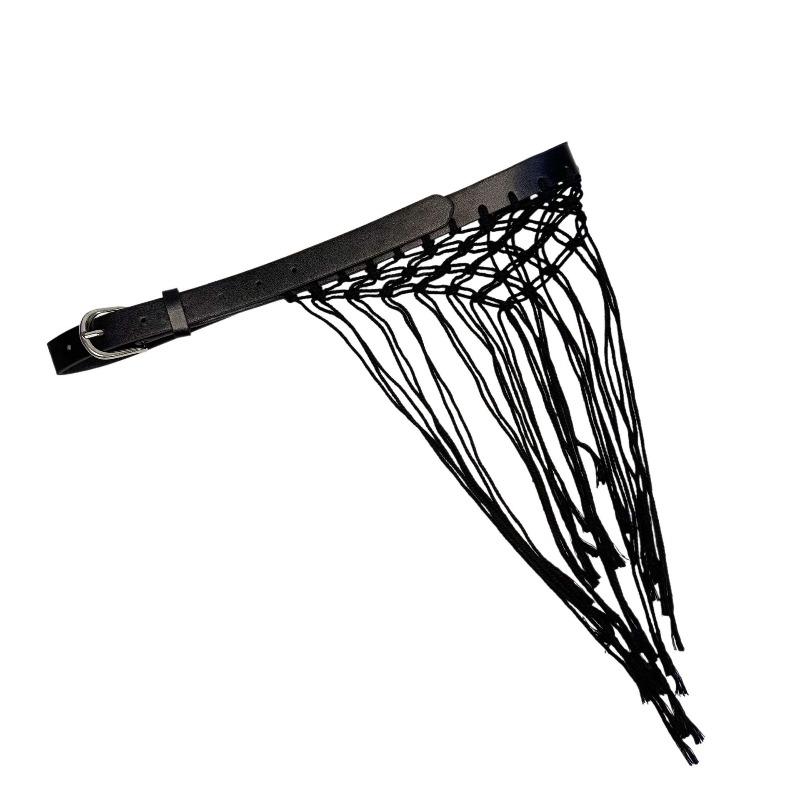 New Bohemian Woven Mesh Fringed Belt Versatile Casual Waist Seal Niche Design Accessory Belt
