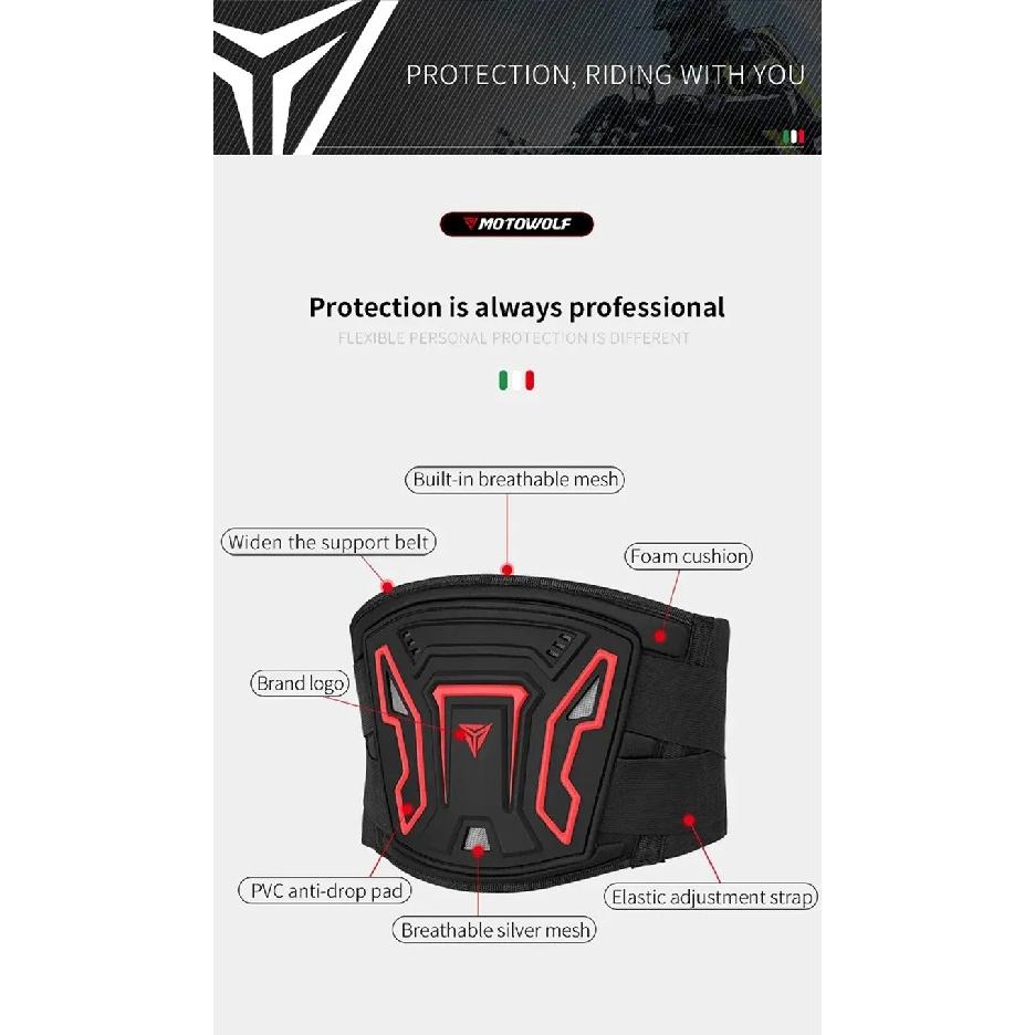 Motorcycle Waist Protector Brace Anti-Fall Motorcycle Protective Gear Comfortable Breathable Off-Road Waist Kidney Support Belt