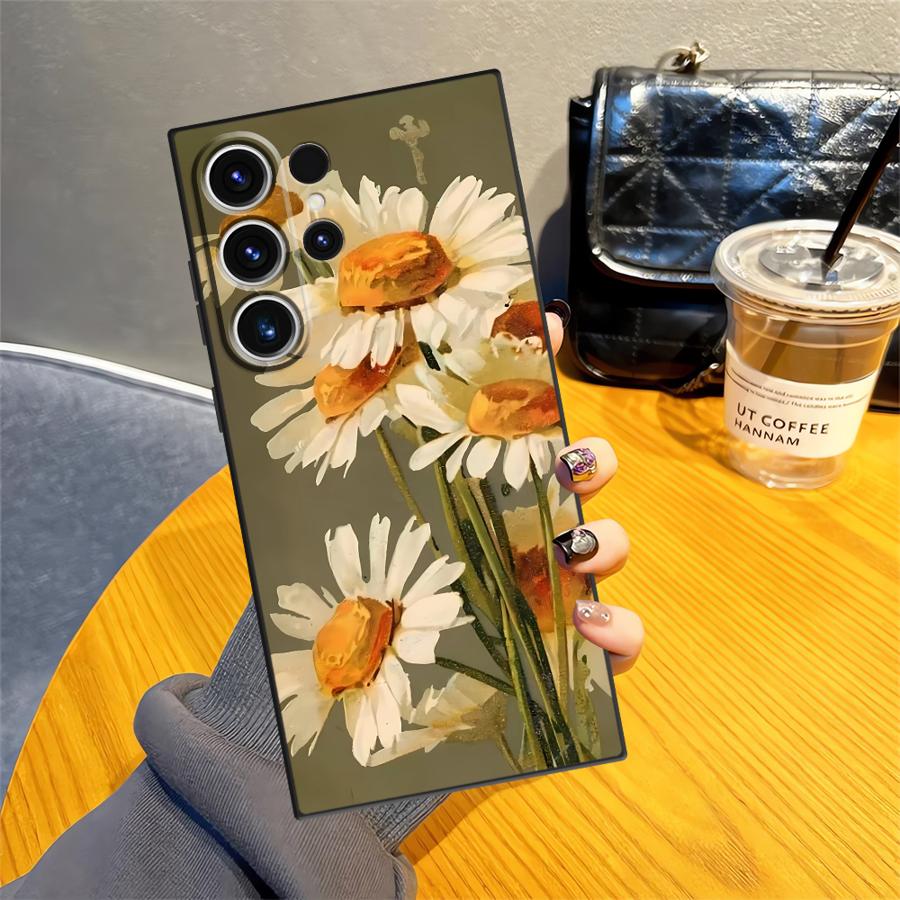 Funda Phone Cover Case for Samsung Galaxy S26 Ultra S25 Plus S23 S20 Ultra S21 FE S24 Note 20 8 9 10 S10 S9 Oil Painting Flower