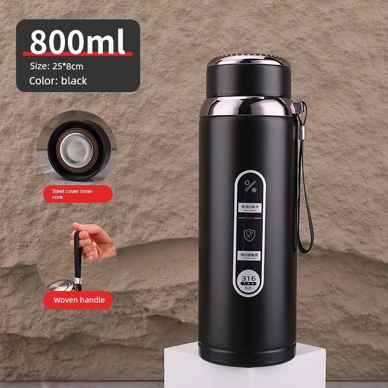 316 Steel Large-Capacity Thermos Cup for Men and Women with Filter Tea Cup Adult Business Portable Large Cup Gift Cup 600