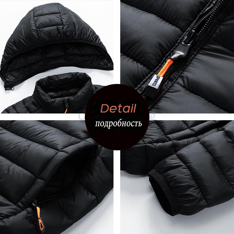 Men Parka Autumn Winter Warm Waterproof Jackets and Coats Mens Hooded Casual Outwear Detachable Hat Black Parkas Coat Male