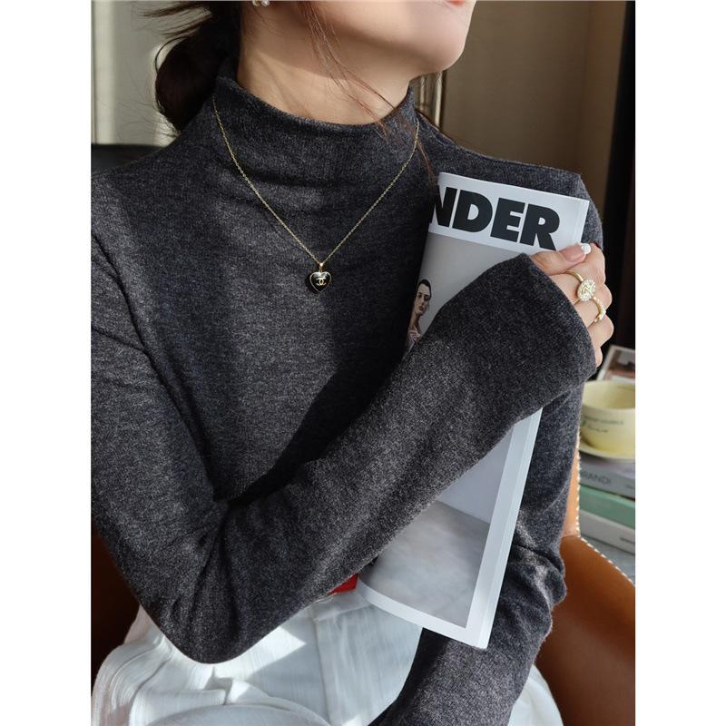 

Women s Maillard Style Semi-High Neck Fleece Top - Slim Fit, Autumn/Winter 2024 Collection M