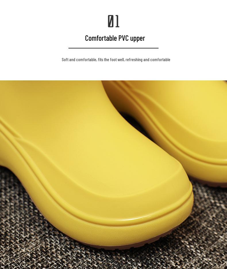 Dámské vodotěsné protiskluzové módní krátké holínky - Odolné proti opotřebení pro venkovní použití a mytí auta, Gumové boty