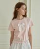 PINK PINEAPPLE Sweet Ribbon Half T-Shirt_Pink