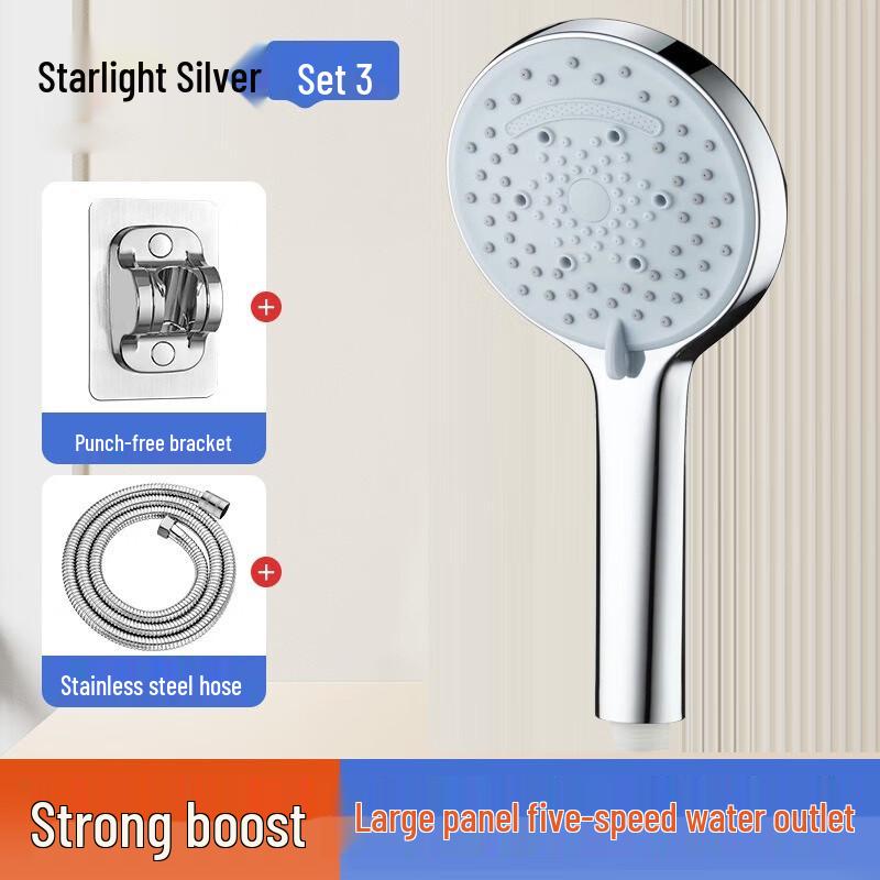 TLXT High-Pressure Handheld Shower Head with Hose and Bracket