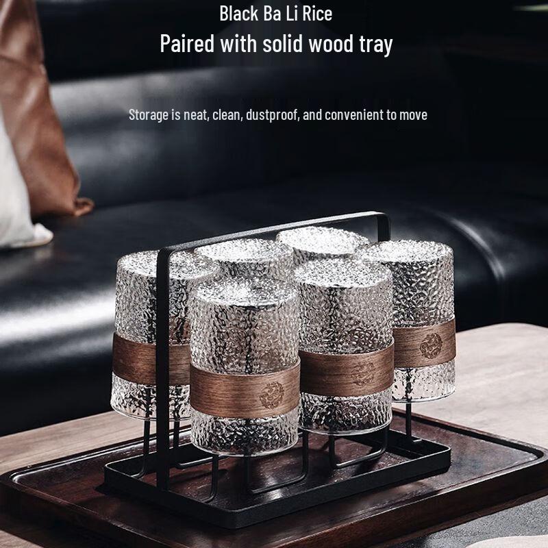 Jiakangming Retro Chinese Heat-Resistant Glass Teacup Set