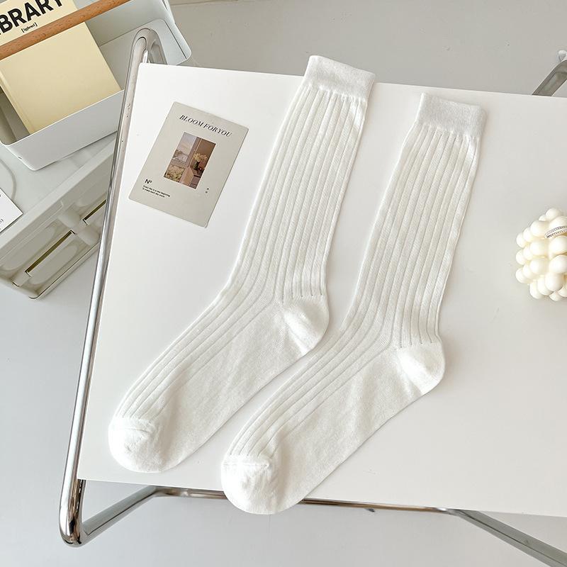 Wind Vertical Socks Summer Thin Tide Gray Catwalk Stacking Socks Stockings Ballet Medium Tube