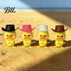Trendy Room Decor Angry Duck Desk Figurine, 3D Printed Yellow Office Decoration with Cowboy Table Ornaments Hat, Little Animal Ornament for