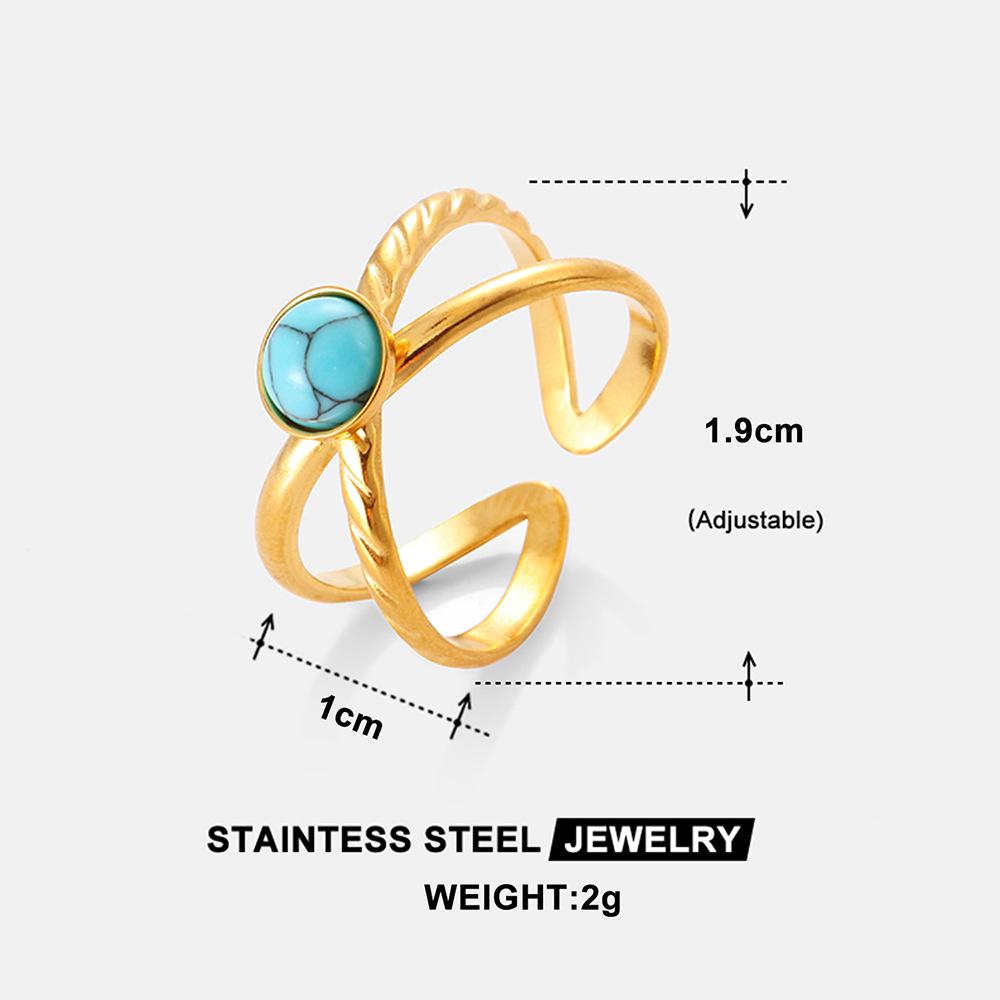 Titanium Steel Geometric Open Ring - Minimalist, Non-Fading Nordic Style for Women