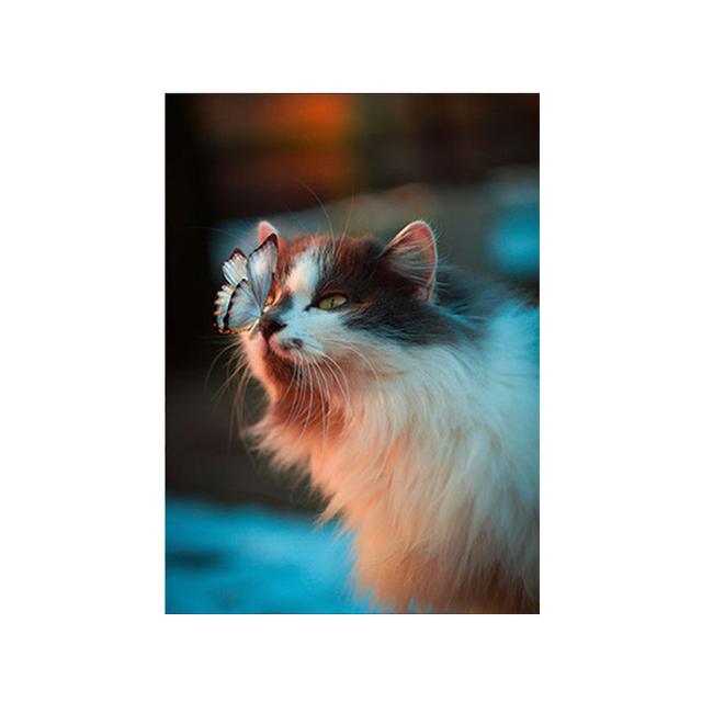 Funny Cute Cat Canvas Paintings Animal Big Eyes Kitty Posters and Prints Black and White Pictures for Kids BedRoom Home Decor No Frame