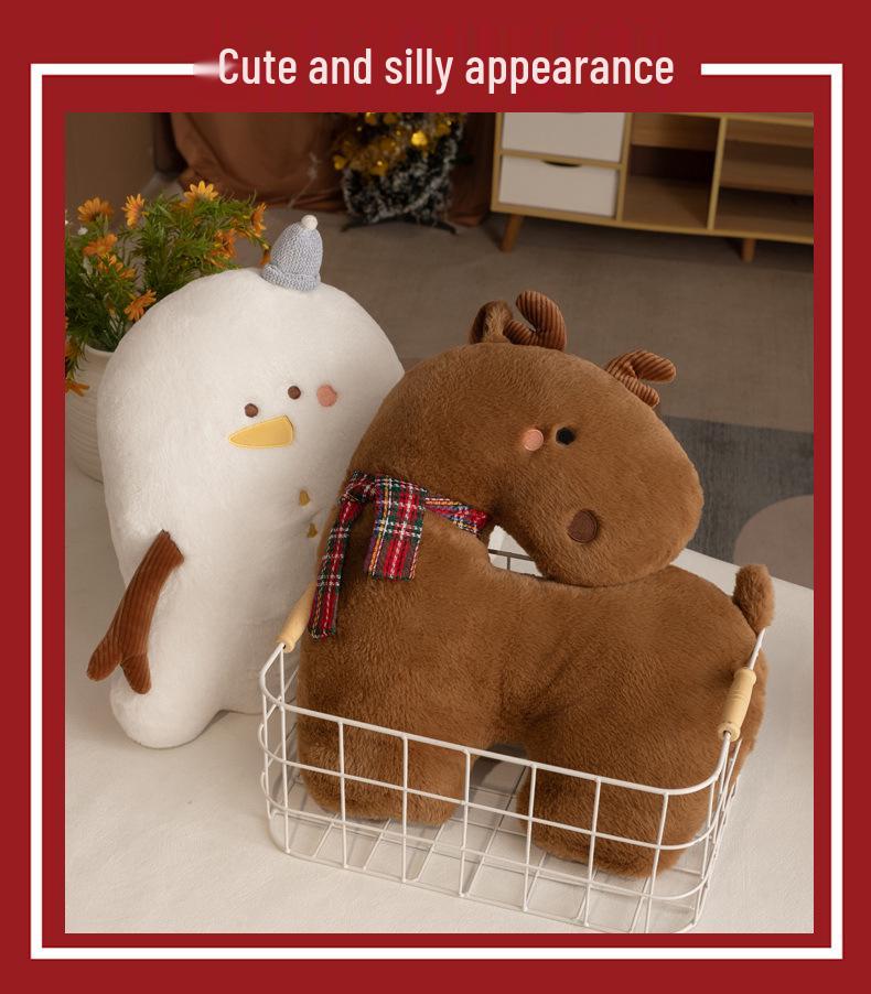 Santa Claus and Snowman Plush Pillow Toy - Cute Reindeer Doll Gift for Boys and Girls
