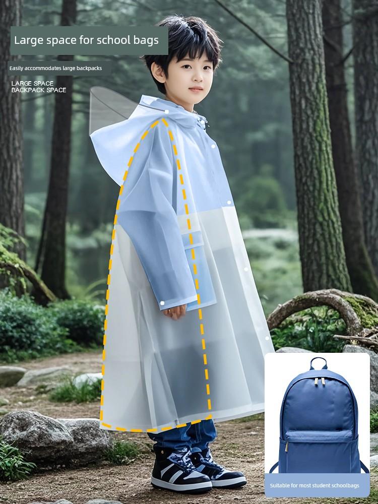 Kinder-Regenmantel Jungen mit Schultasche Kinder Ganzkörper Wasserdicht Baby Kindergarten Grundschüler Spezieller Poncho für die Schule