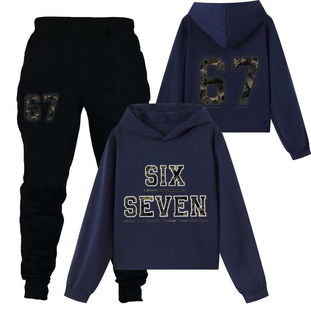Children's Casual Fashion Digital Print Hooded Sweatshirt And Pants Set