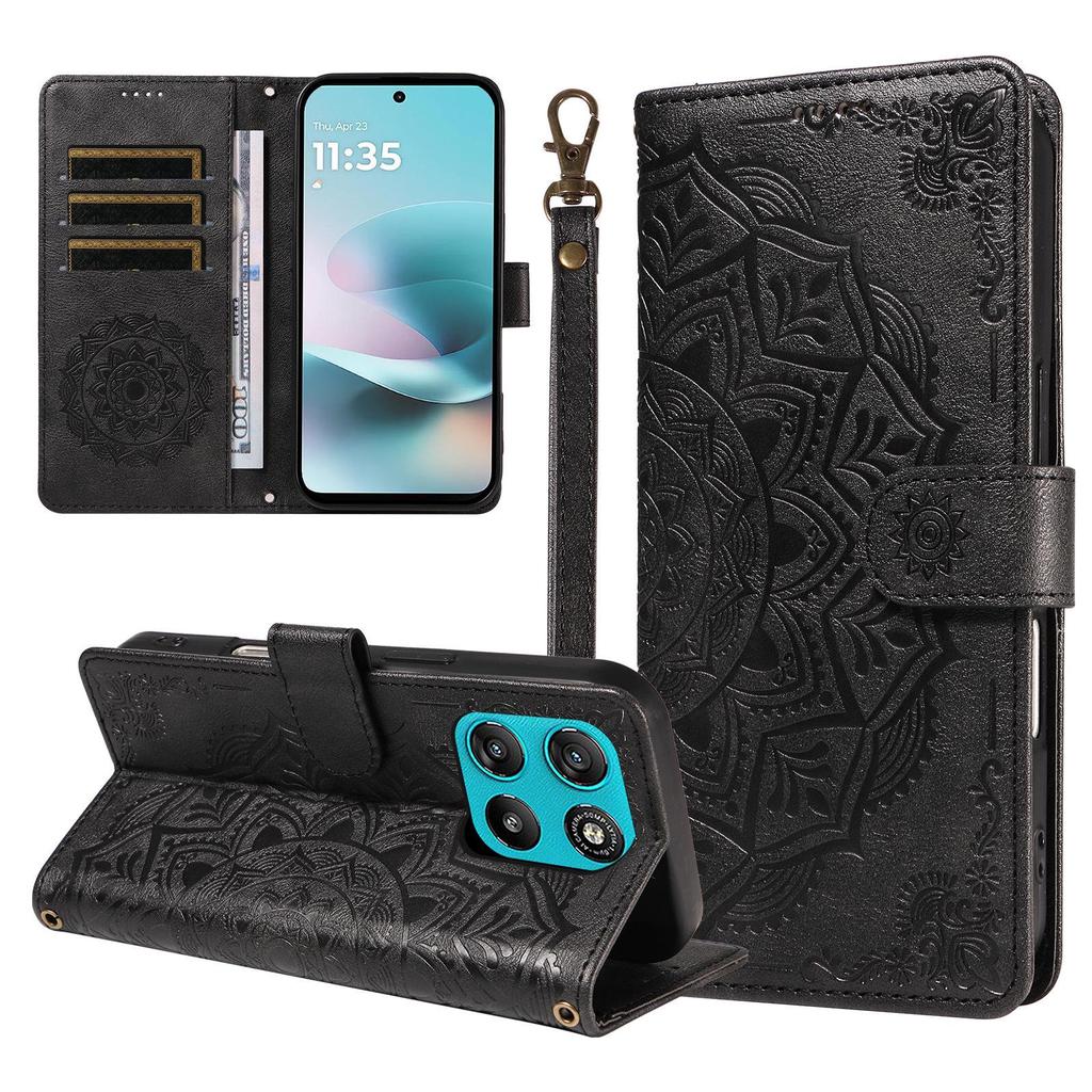 Huawei Nova 12 SE Embossed Mandala Leather Flip Case with Card Holder