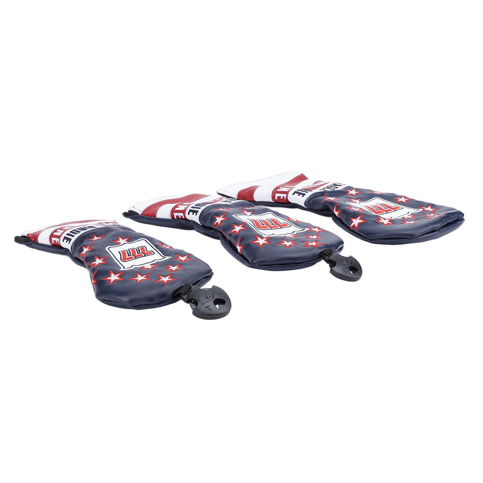 

Head Cover Set Waterproof PU Leather Protective Headcover with Number 3pcs