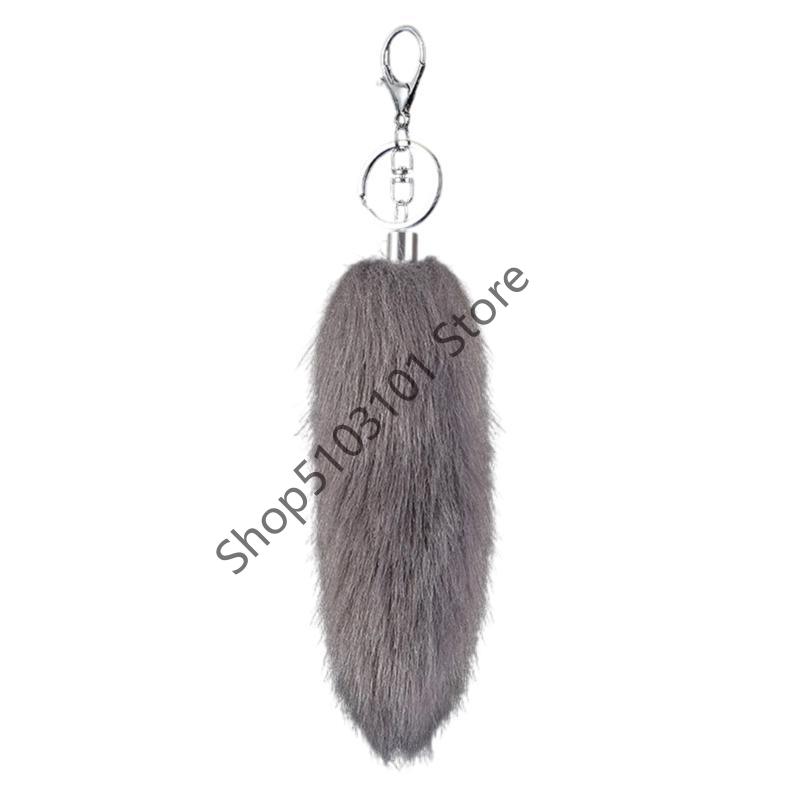 16cm Foxes Tail Keychain Faux Furs Foxes Tail Keyring Soft Furry Bag Hangings Charm Pendant Key Handbag Pendant Accessorise