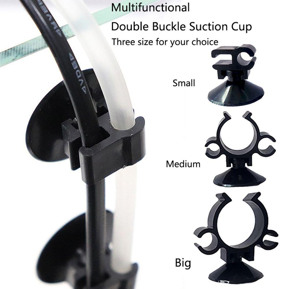 10Pcs ABS Plastic Rubber Fish Tank Sucker Clip Black Oxygen Tube Clip  for Fish Tank Aquarium