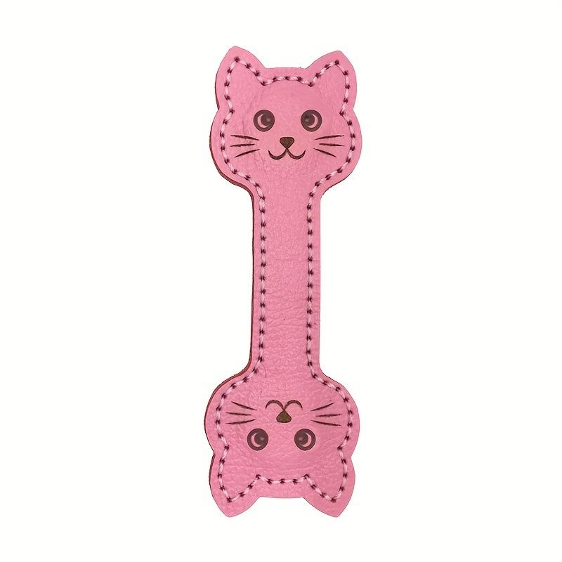 Cute Cat Shape Book Marker Clip Magnetic Bookmark Decorative PU Leather Reading Lovers Gift Stationery for Office School Home