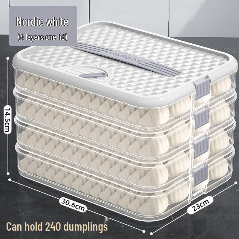 

Многослойный пищевой контейнер для хранения пельменей для морозильной камеры и холодильника 1 Layer 1 Lid - Holds ~60 Dumplings