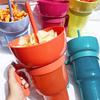 Snack Cup 2 In 1 Multifunction Color Changing Stadium Tumbler Snack And Drink Cup with Straw for Movies Home Use