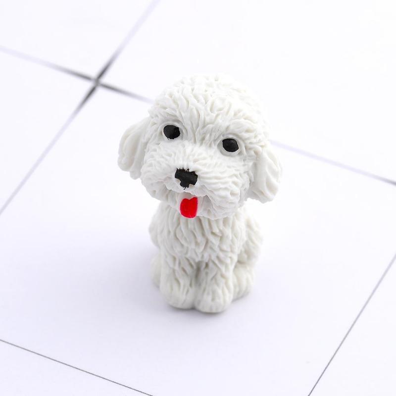4Pcs/set  Cute Dog Pencil Cartoon Teddy Rubber Eraser Kids School Office Stationery Supplies