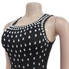 C7117 Fashion Women's Sleeveless U-neck Bodycon Dress with Hot Drilling, European and American Style.
