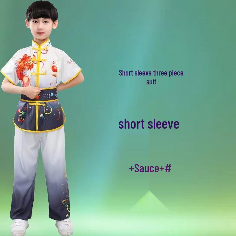 Costumi Graduati per Performance di Arti Marziali per Bambini - Unisex Manica Lunga/Corta per Allenamento e Batteria per Studenti delle Scuole Primarie