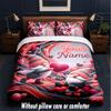 Set Biancheria da Letto a Tema Gnomo con Testo o Nome Personalizzato, 3 Pezzi, 1 Lenzuolo Sotto con Angoli & 2 Federe, Biancheria da Letto Personalizzata per la Casa
