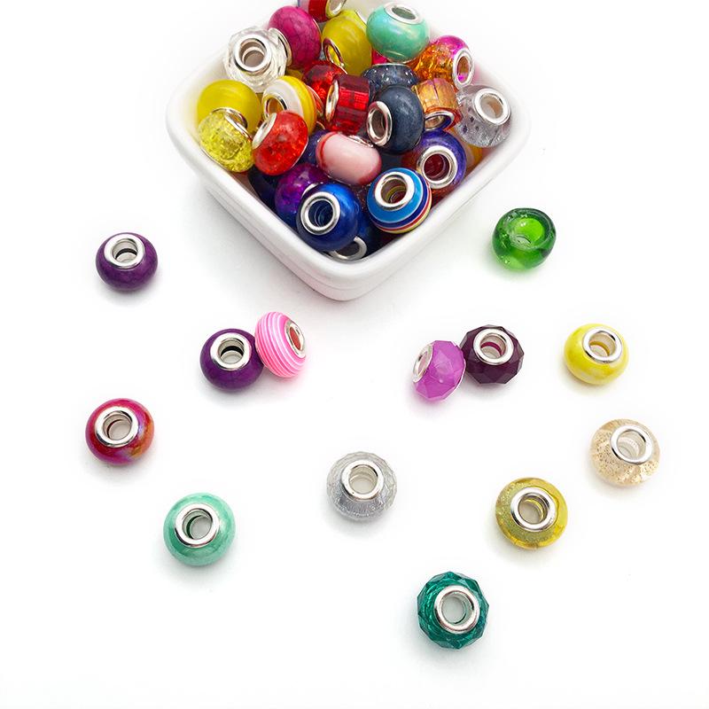 Handmade DIY Jewelry Set: 10 Colorful Beaded Bracelets with Pendants and Large Hole Beads