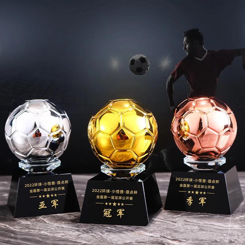 Customized Table Tennis and Volleyball Balls, Crystal Trophy, Gold Silver Copper, Creative Sports Home Decor Award Souvenir, 1Pc
