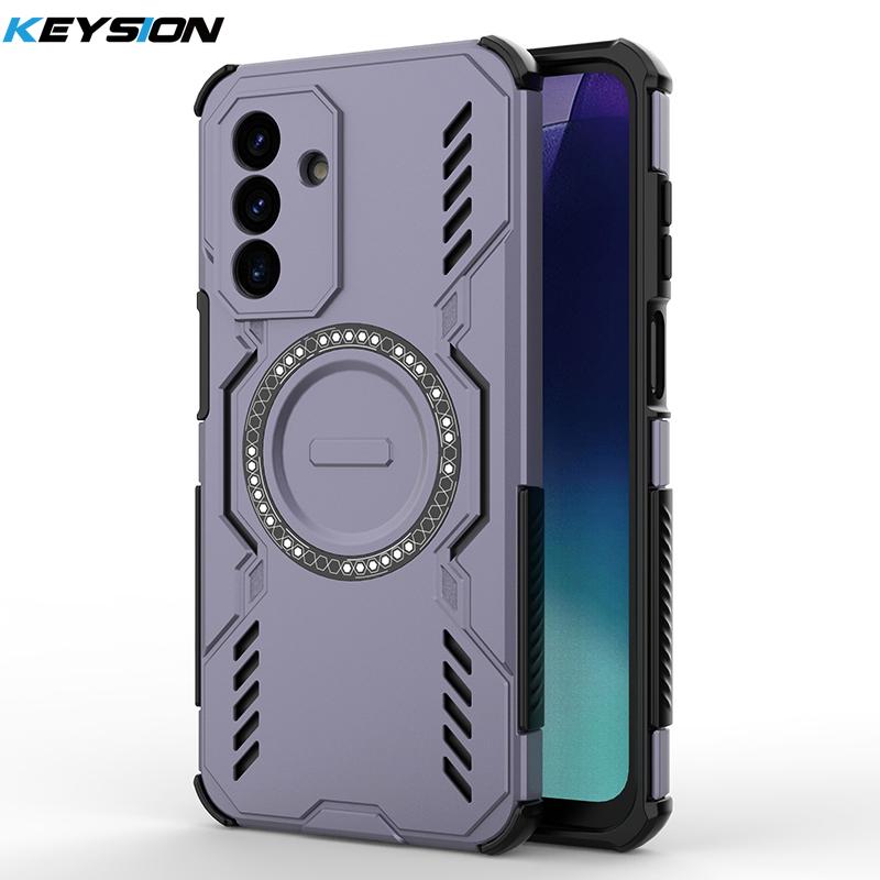 KEYSION Hollow Heat Dissipation Case for Samsung A17 5G Silicone+PC Magnetic Cooling Shockproof Phone Cover for Galaxy S25 FE 5G