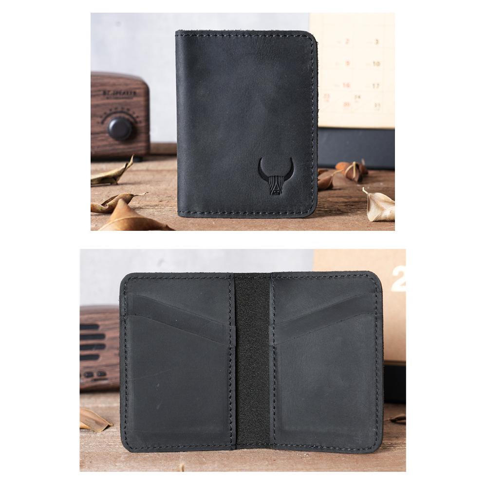 NT Retro Crazy Horse Leather Multi-Card Clutch: Unisex ID & Card Holder Wallet