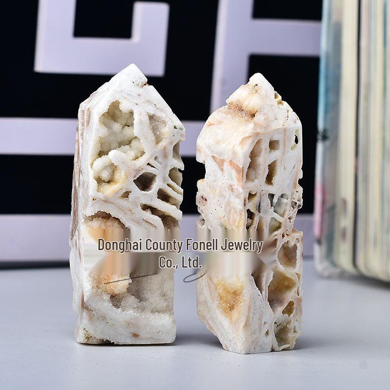 Hexagonal Sphalerite Crystal Column Ornament