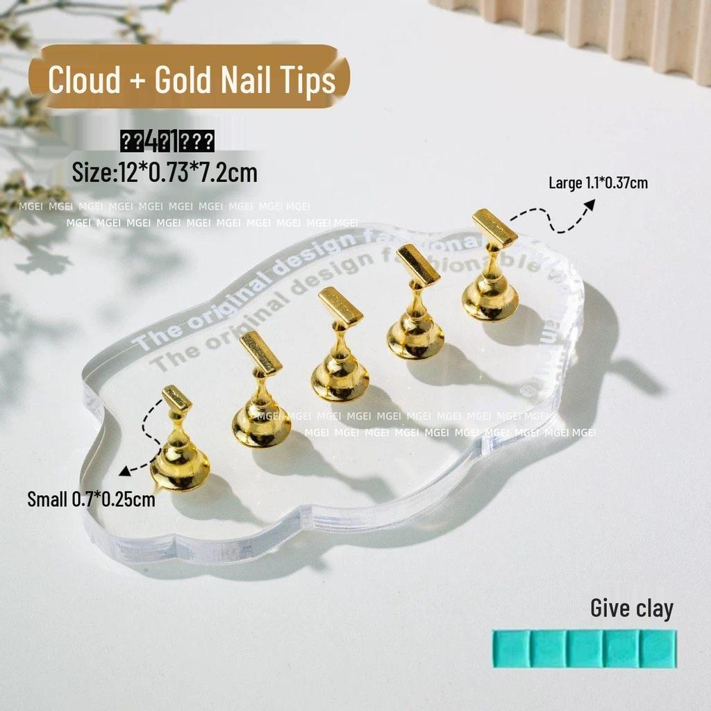 Non-Magnetic Nail Art Finger Cots: Cat Eye Acrylic Practice Base & Wearable Nail Pattern Stand