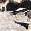 Sexy Leopard Print Women's Underwear French Ultra Thin Lace Bra Set Comfort Underwire Lingerie with High Waist Thongs